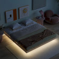 King Size Floating Bed with LED Lights