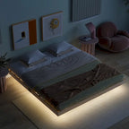 King Size Floating Bed with LED Lights