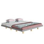 King Size Floating Bed with LED Lights