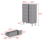 5-Drawer Modern Wooden Dresser with Adjustable Metal Legs