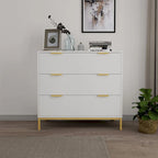Anmytek Mid-Century Modern 3-Drawer White Dresser for Bedroom Wood Chest of Drawers
