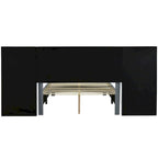 Full Size Velvet Upholstered Platform Bed with Big Headboard, Bedroom Furniture