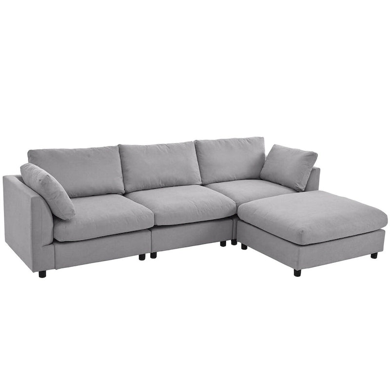 Merax Upholstery Convertible Sectional Sofa, L Shaped Couch with Reversible Chaise