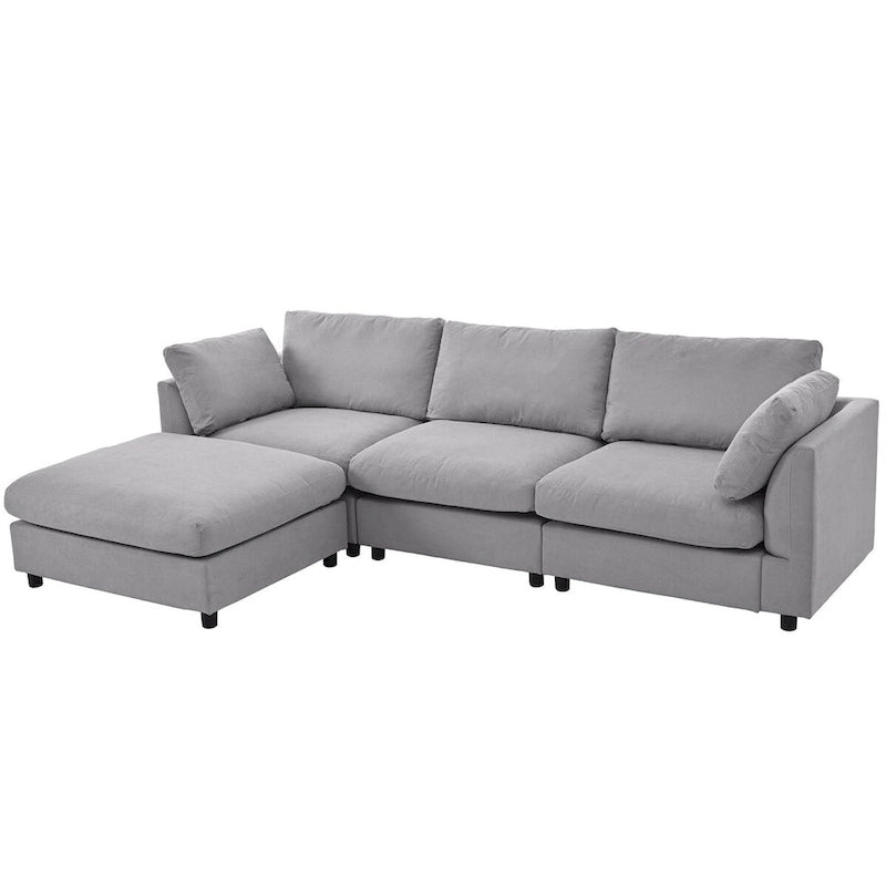 Merax Upholstery Convertible Sectional Sofa, L Shaped Couch with Reversible Chaise