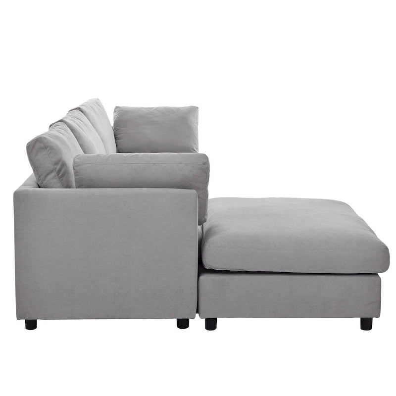 Merax Upholstery Convertible Sectional Sofa, L Shaped Couch with Reversible Chaise