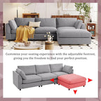 Merax Upholstery Convertible Sectional Sofa, L Shaped Couch with Reversible Chaise
