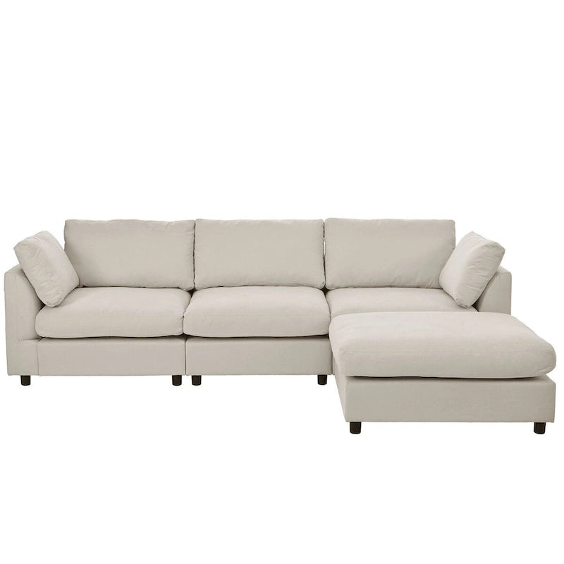 Merax Upholstery Convertible Sectional Sofa, L Shaped Couch with Reversible Chaise