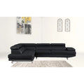 HomeRoots Black Faux Leather L Shaped Two Piece Corner Sectional - 124