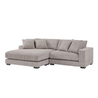 106.28inch Sectional Couch Covers L Shaped Corduroy Sofa Covers Chaise Lounge Cover 2 Pieces with 6pcs Pillows