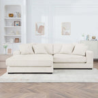 106.28inch Sectional Couch Covers L Shaped Corduroy Sofa Covers Chaise Lounge Cover 2 Pieces with 6pcs Pillows