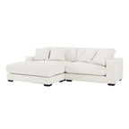 106.28inch Sectional Couch Covers L Shaped Corduroy Sofa Covers Chaise Lounge Cover 2 Pieces with 6pcs Pillows