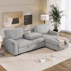 Upholstery Sleeper Sectional Sofa with Storage and USB port