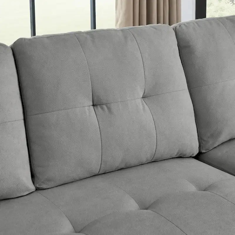 78.5-inch Beige Reversible Sleeper Sectional Sofa with Storage Chaise and Side Storage Bag - 78.5  W x 49  D x 31  H