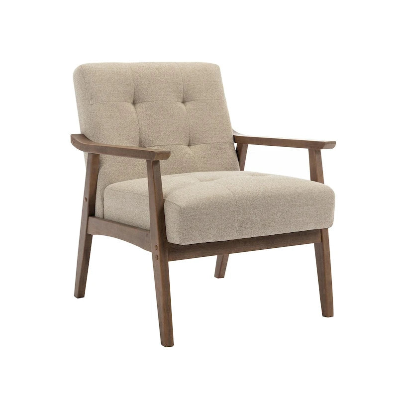 Porthos Home Galina Fabric Accent Chair with Rubberwood Legs