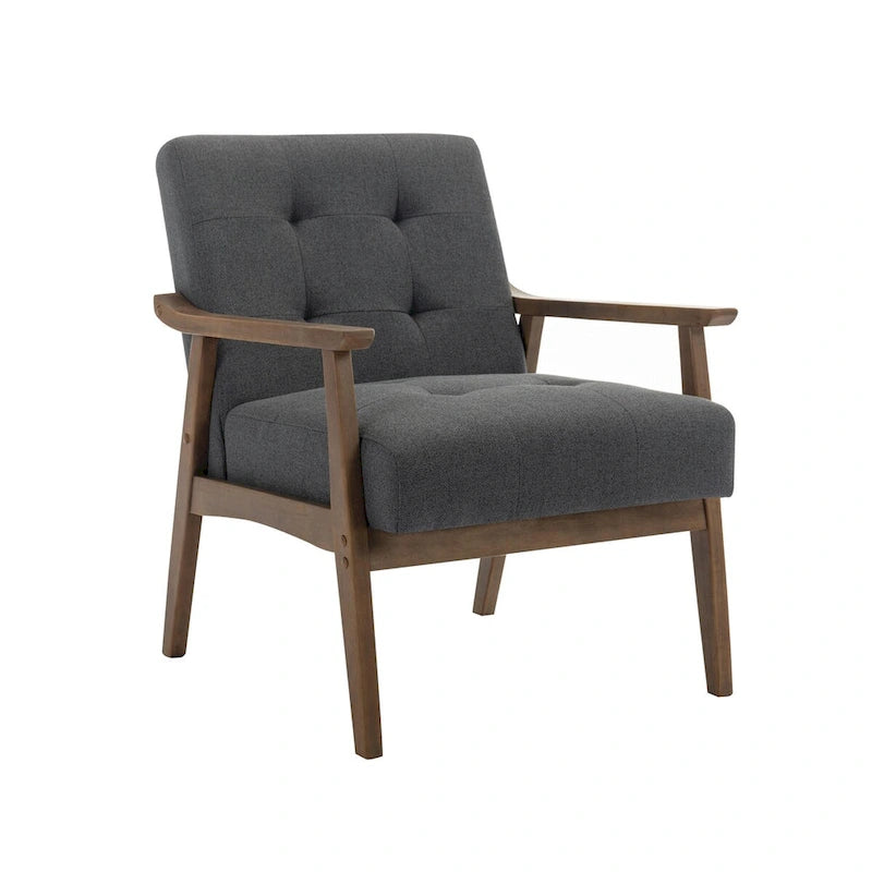 Porthos Home Galina Fabric Accent Chair with Rubberwood Legs