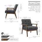 Porthos Home Galina Fabric Accent Chair with Rubberwood Legs