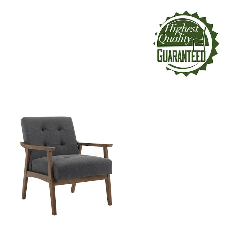 Porthos Home Galina Fabric Accent Chair with Rubberwood Legs