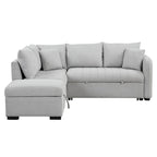 MERAX L-shaped Sectional Pull Out Sleeper Sofa with Storage Ottoman