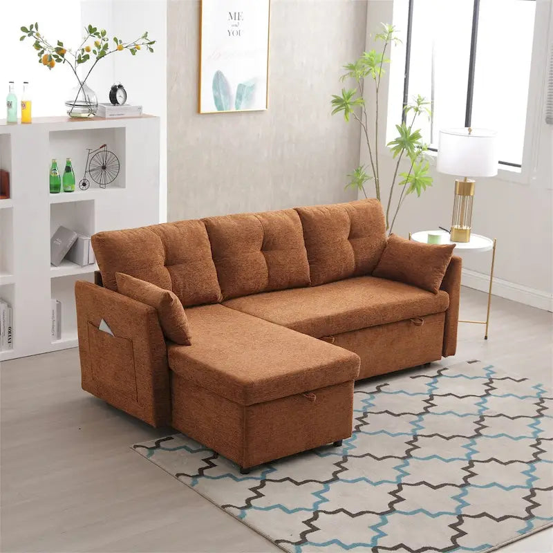 L-Shaped Modular Sectional Sofa with Reversible Chaise and Storage