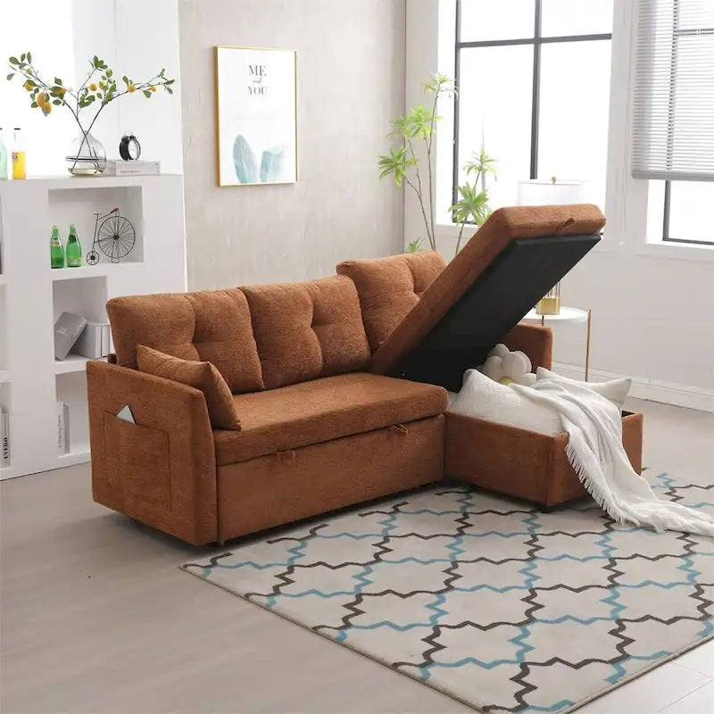 L-Shaped Modular Sectional Sofa with Reversible Chaise and Storage
