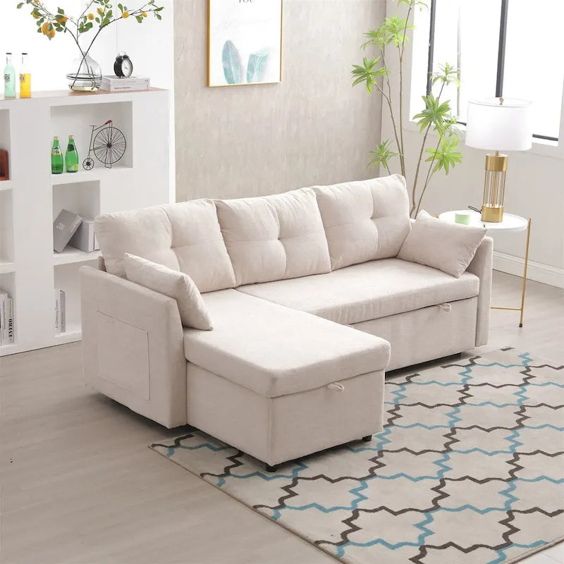 L-Shaped Modular Sectional Sofa with Reversible Chaise and Storage
