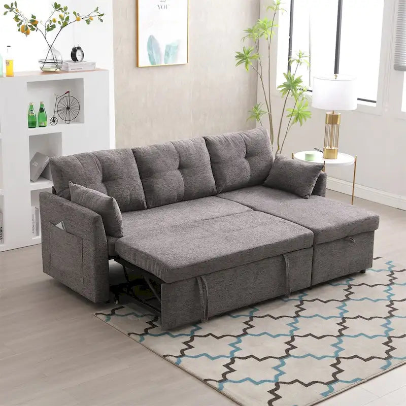 L-Shaped Modular Sectional Sofa with Reversible Chaise and Storage