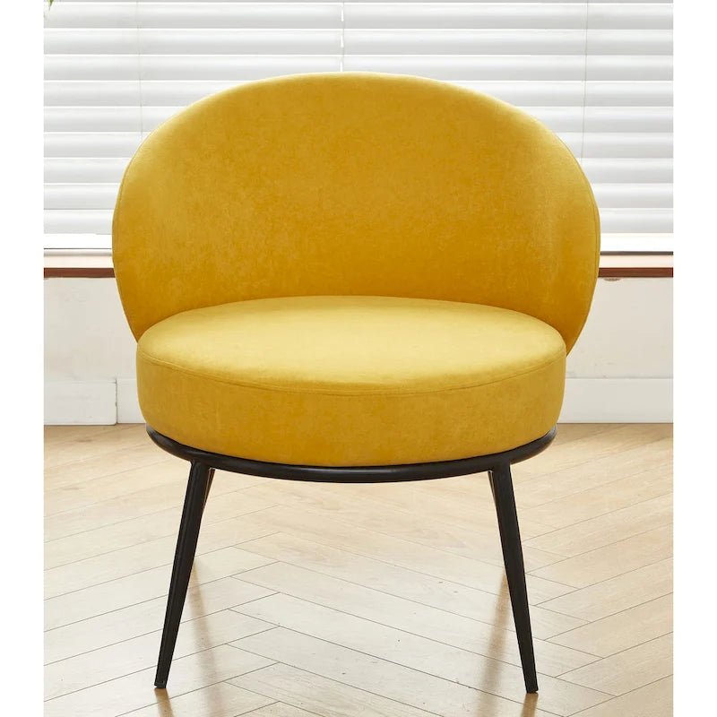 Mid Century Velvet Upholstered Living Room Accent Chair