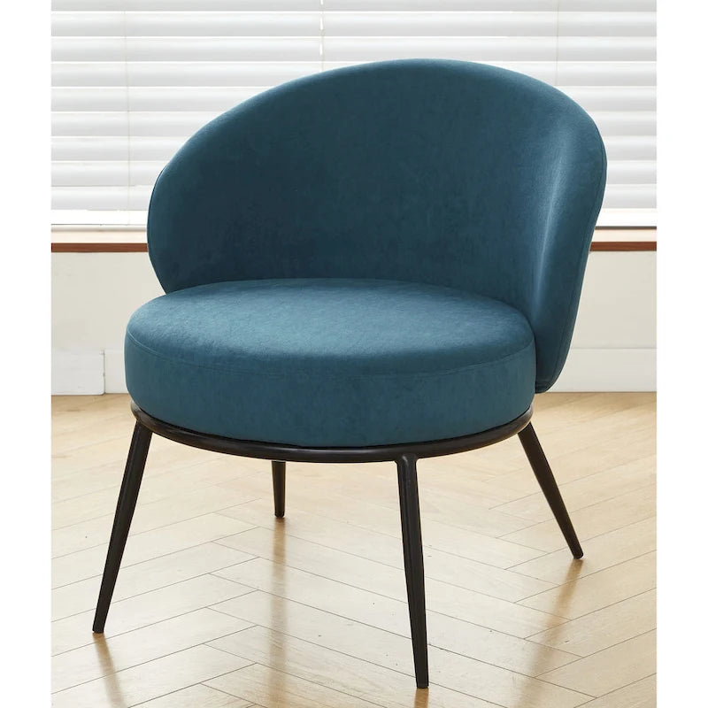 Mid Century Velvet Upholstered Living Room Accent Chair