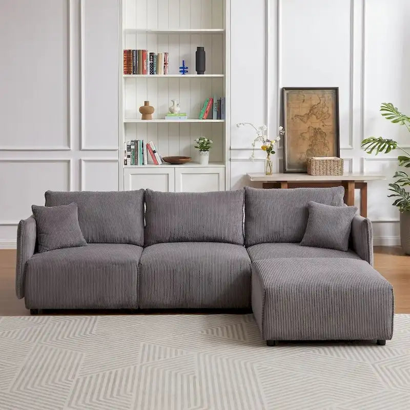 106   Multi-Module Combination Style Sofa, Modern Minimalist Corduroy Combination Sofa