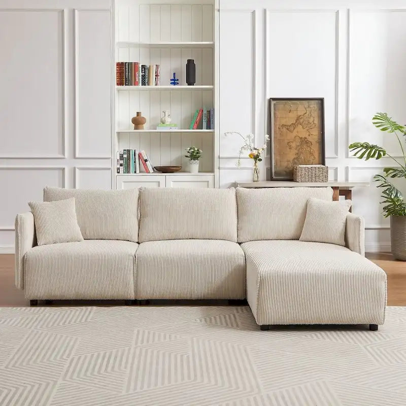 106   Multi-Module Combination Style Sofa, Modern Minimalist Corduroy Combination Sofa