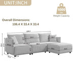 106   Multi-Module Combination Style Sofa, Modern Minimalist Corduroy Combination Sofa