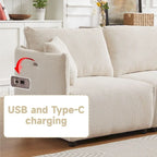 106   Multi-Module Combination Style Sofa, Modern Minimalist Corduroy Combination Sofa
