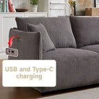 106   Multi-Module Combination Style Sofa, Modern Minimalist Corduroy Combination Sofa