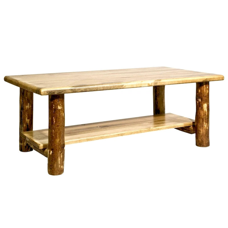Montana Woodworks Glacier Country Collection Coffee Table with Shelf, Stained & Lacquered Finish