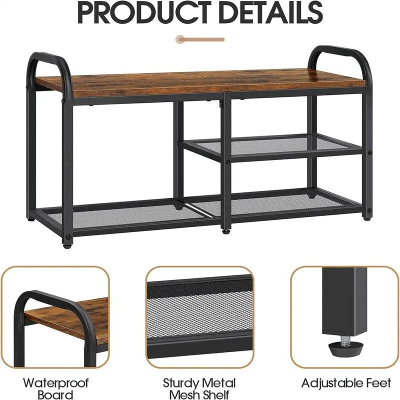 3 Tier Shoe Rack for Entryway - 11.82  D x 31.7  W x 17.56  H