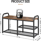 3 Tier Shoe Rack for Entryway - 11.82  D x 31.7  W x 17.56  H