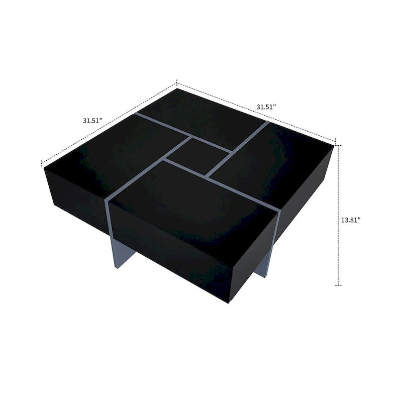 Unique Stylish Wooden Coffee Table with Sliding Extended Table Top