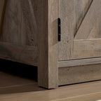 Farmhouse Barn door TV Media Stand Entertainment Console for TV Up to 65   with Open and Closed Storage Space