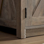Farmhouse Barn door TV Media Stand Entertainment Console for TV Up to 65   with Open and Closed Storage Space