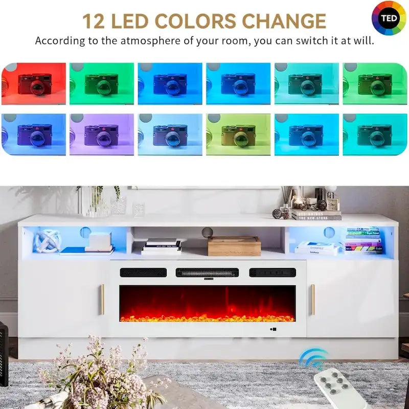 70  Fireplace TV Stand with 36   Electric Fireplace