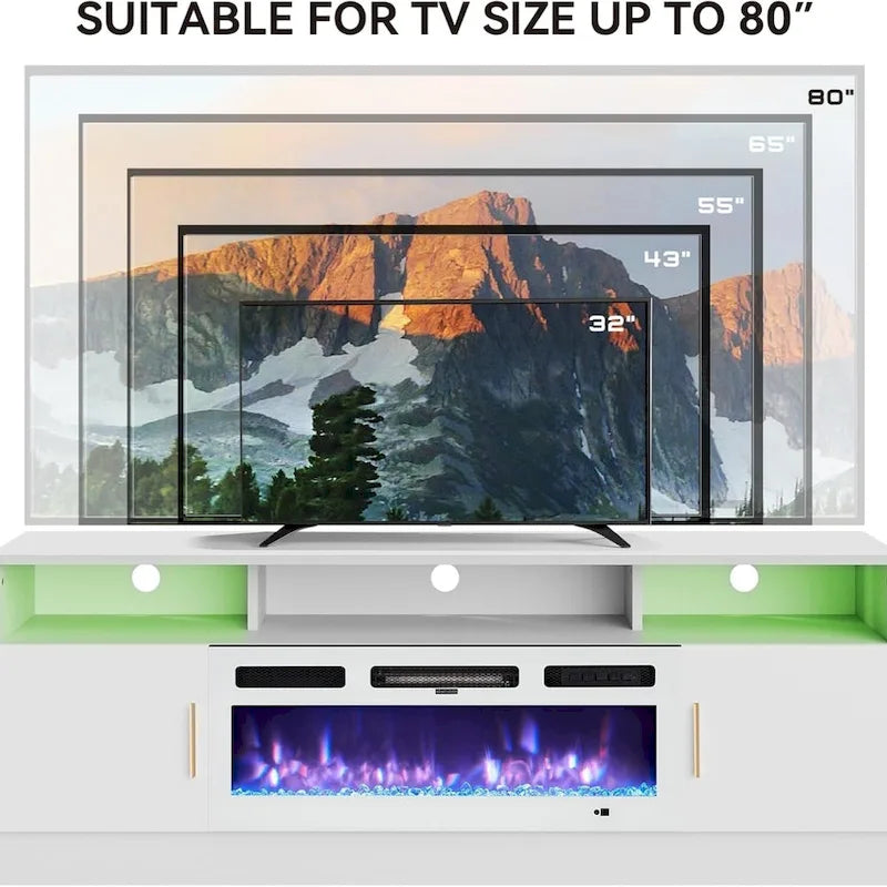 70  Fireplace TV Stand with 36   Electric Fireplace