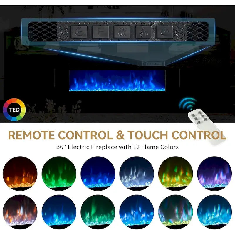 70  Fireplace TV Stand with 36   Electric Fireplace