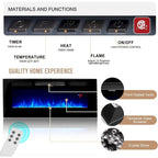 70  Fireplace TV Stand with 36   Electric Fireplace