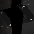 31.50   Modern Hexagonal Coffee Table with Printed Marble Top and Metal Base for Dining Room, Kitchen and Living Room