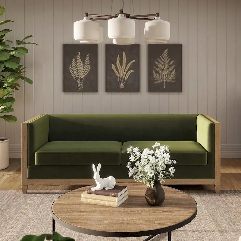 Georgia 81   Oak Wood & Rattan Sofa