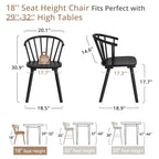 Modern Kitchen Wooden Spindle Back Armless Set of 4 Dining Chairs