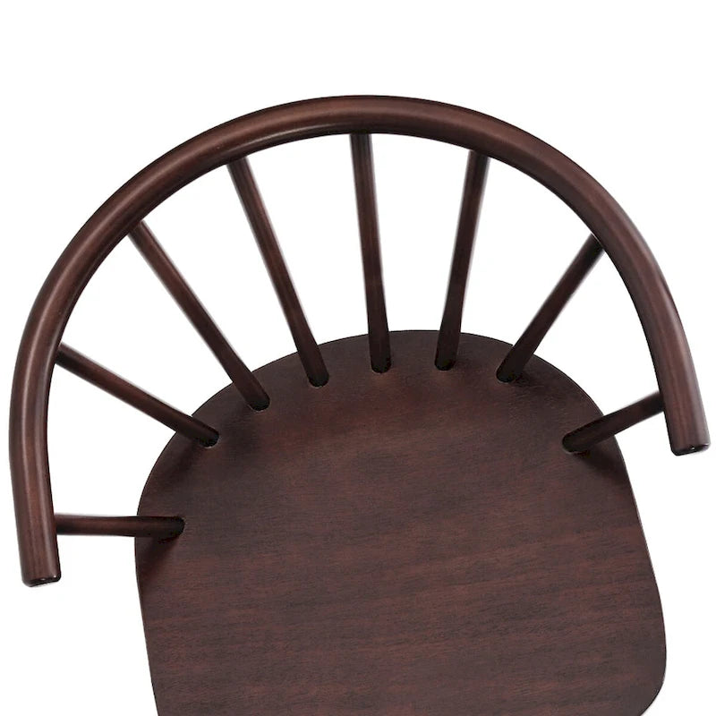 Modern Kitchen Wooden Spindle Back Armless Set of 4 Dining Chairs