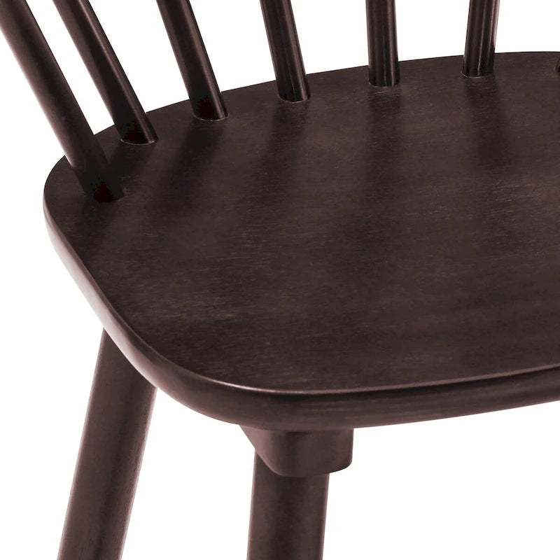 Modern Kitchen Wooden Spindle Back Armless Set of 4 Dining Chairs