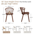 Modern Kitchen Wooden Spindle Back Armless Set of 4 Dining Chairs