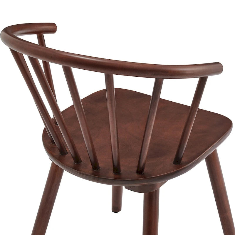 Modern Kitchen Wooden Spindle Back Armless Set of 4 Dining Chairs